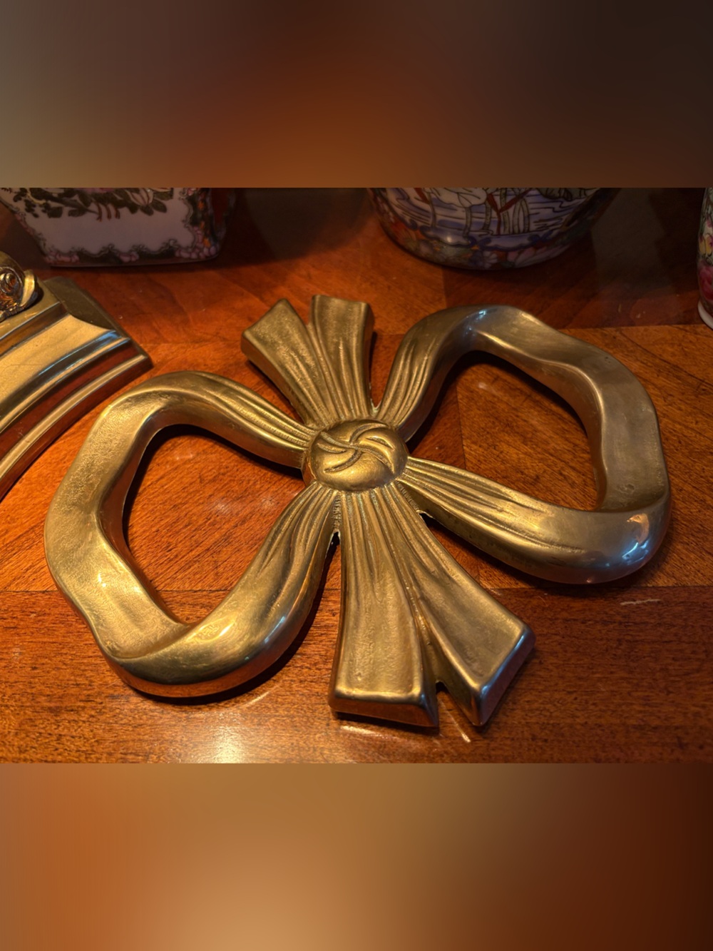 Vintage Brass Bow Trivet, Solid Quality